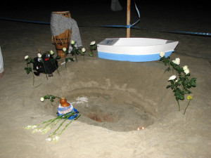 Yemanya-Fest am Strand in Brasilien